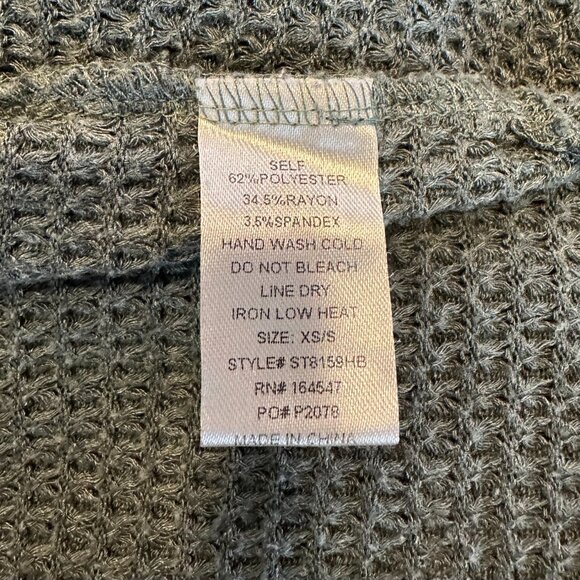 Flawless Waffle Knit Long Sleeve Top XS/S Soft Cozy Stretch - Picture 4 of 6